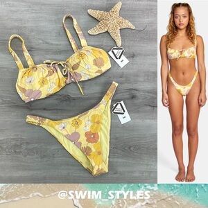 ☀️RVCA☀️ HAZE BRALETTE HAZE SCRUNCH MEDIUM FRENCH BIKINI SET